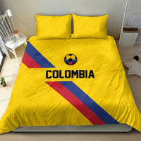 Colombia Football Bedding Set Vamos La Tricolor Retro Style