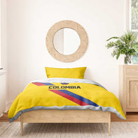 Colombia Football Bedding Set Vamos La Tricolor Retro Style