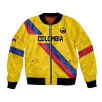 Custom Colombia Football Bomber Jacket Vamos La Tricolor Retro Style