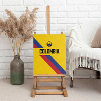 Colombia Football Canvas Wall Art Vamos La Tricolor Retro Style