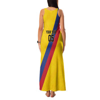Custom Colombia Football Family Matching Tank Maxi Dress and Hawaiian Shirt Vamos La Tricolor Retro Style