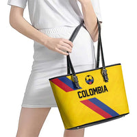 Colombia Football Leather Tote Bag Vamos La Tricolor Retro Style