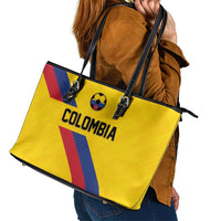 Colombia Football Leather Tote Bag Vamos La Tricolor Retro Style