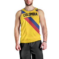 Custom Colombia Football Men Tank Top Vamos La Tricolor Retro Style