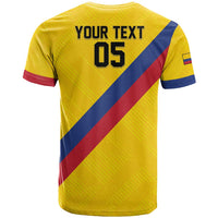 Custom Colombia Football T Shirt Vamos La Tricolor Retro Style