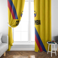 Colombia Football Window Curtain Vamos La Tricolor Retro Style