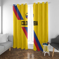 Colombia Football Window Curtain Vamos La Tricolor Retro Style
