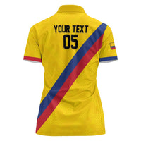 Custom Colombia Football Women Polo Shirt Vamos La Tricolor Retro Style