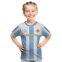 Custom Argentina Football Kid T Shirt Albiceleste Unique Style