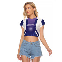 Custom Argentina 2025 Football Raglan Cropped T Shirt Purple Version