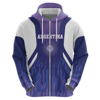Custom Argentina 2025 Football Zip Hoodie Purple Version