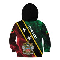 Personalized Saint Kitts and Nevis Kid Hoodie Flag Style With Stars