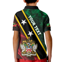 Personalized Saint Kitts and Nevis Kid Polo Shirt Flag Style With Stars