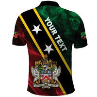 Personalized Saint Kitts and Nevis Polo Shirt Flag Style With Stars