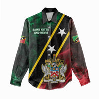 Personalized Saint Kitts and Nevis Women Casual Shirt Flag Style With Stars