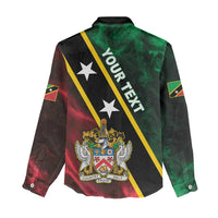Personalized Saint Kitts and Nevis Women Casual Shirt Flag Style With Stars