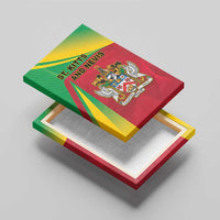 Saint Kitts and Nevis Canvas Wall Art Coat Of Arms Sporty Style