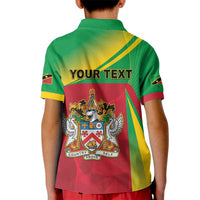 Personalized Saint Kitts and Nevis Kid Polo Shirt Coat Of Arms Sporty Style