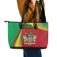 Saint Kitts and Nevis Leather Tote Bag Coat Of Arms Sporty Style
