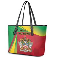 Saint Kitts and Nevis Leather Tote Bag Coat Of Arms Sporty Style