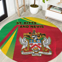Saint Kitts and Nevis Round Carpet Coat Of Arms Sporty Style