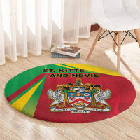 Saint Kitts and Nevis Round Carpet Coat Of Arms Sporty Style