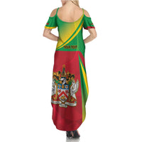 Personalized Saint Kitts and Nevis Summer Maxi Dress Coat Of Arms Sporty Style