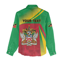 Personalized Saint Kitts and Nevis Women Casual Shirt Coat Of Arms Sporty Style