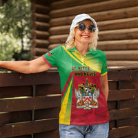 Personalized Saint Kitts and Nevis Women Polo Shirt Coat Of Arms Sporty Style