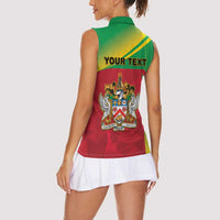 Personalized Saint Kitts and Nevis Women Sleeveless Polo Shirt Coat Of Arms Sporty Style