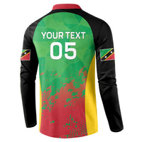 Custom Saint Kitts and Nevis Cricket Button Sweatshirt Simple Style
