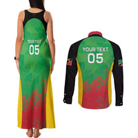 Custom Saint Kitts and Nevis Cricket Couples Matching Tank Maxi Dress and Long Sleeve Button Shirt Simple Style