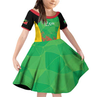 Custom Saint Kitts and Nevis Cricket Family Matching Off Shoulder Short Dress and Hawaiian Shirt Simple Style
