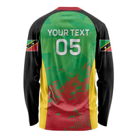 Custom Saint Kitts and Nevis Cricket Long Sleeve Shirt Simple Style