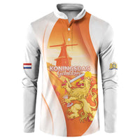 Netherlands Koninginnedag Button Sweatshirt Nederland Windmill Lion Heritage