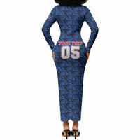 Custom Cabo Verde Football 2026 Long Sleeve Bodycon Dress Road To Glory