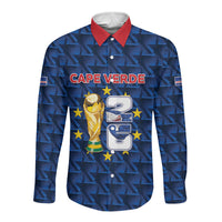 Custom Cabo Verde Football 2026 Long Sleeve Button Shirt Road To Glory