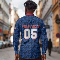 Custom Cabo Verde Football 2026 Long Sleeve Button Shirt Road To Glory