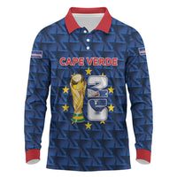 Custom Cabo Verde Football 2026 Long Sleeve Polo Shirt Road To Glory