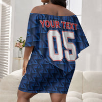 Custom Cabo Verde Football 2026 Off Shoulder Short Dress Road To Glory