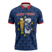 Custom Cabo Verde Football 2026 Zipper Polo Shirt Road To Glory