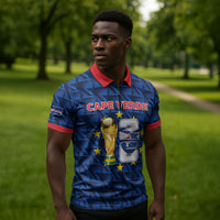 Custom Cabo Verde Football 2026 Zipper Polo Shirt Road To Glory