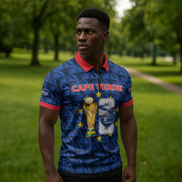 Custom Cabo Verde Football 2026 Zipper Polo Shirt Road To Glory
