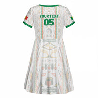 Custom Senegal Football 2026 Kid Short Sleeve Dress Car Rapide-Inspired Pattern