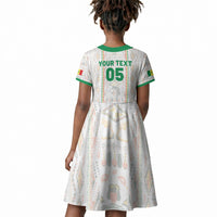 Custom Senegal Football 2026 Kid Short Sleeve Dress Car Rapide-Inspired Pattern