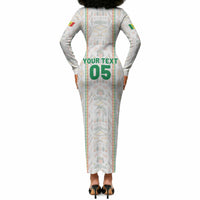 Custom Senegal Football 2026 Long Sleeve Bodycon Dress Car Rapide-Inspired Pattern
