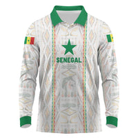 Custom Senegal Football 2026 Long Sleeve Polo Shirt Car Rapide-Inspired Pattern