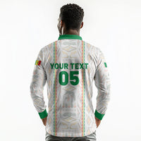 Custom Senegal Football 2026 Long Sleeve Polo Shirt Car Rapide-Inspired Pattern