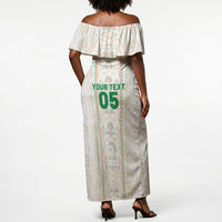 Custom Senegal Football 2026 Off Shoulder Maxi Dress Car Rapide-Inspired Pattern