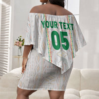 Custom Senegal Football 2026 Off Shoulder Short Dress Car Rapide-Inspired Pattern